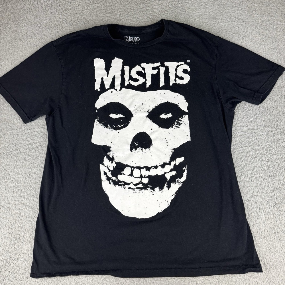Misfits Official Rock Band Classic Skull Logo Men's Large Black T-Shirt